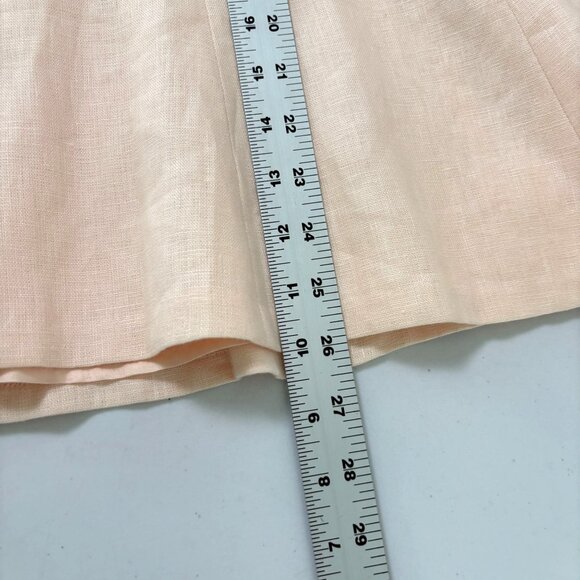 Lauren Ralph Lauren Midi A-Line Skirt Size 18W Pink Lined Side Zip 100% Linen - Picture 11 of 12
